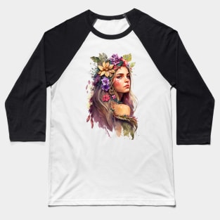 Watercolor Boho Princess #2 Baseball T-Shirt